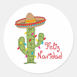 Feliz Navidad Runt Klistermärke