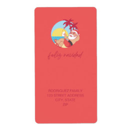 Feliz Navidad Santa Return-adressetikett Fraktsedel