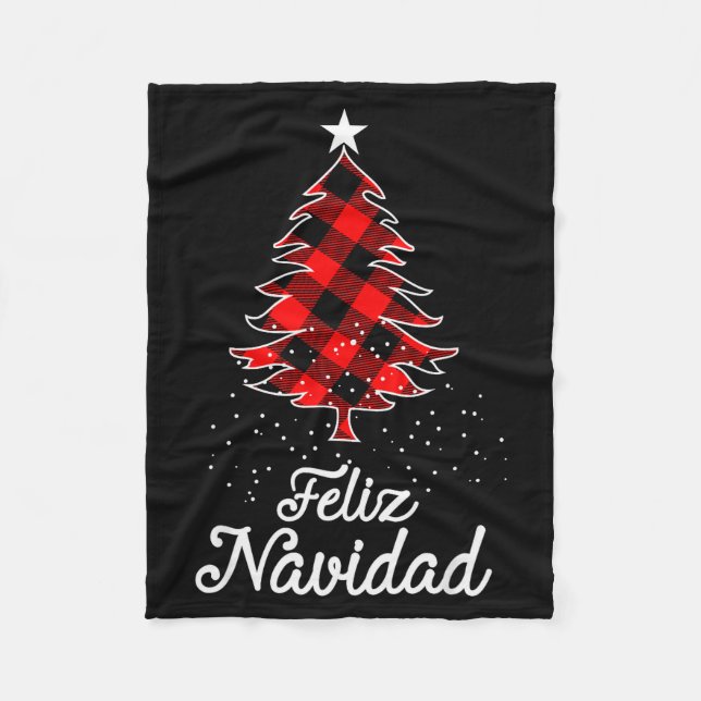 Feliz Navidad Shirts Family - Christmas Trees Buff Fleecefilt (Framsidan)