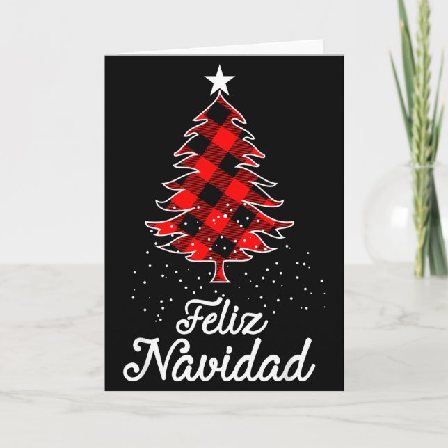 Feliz Navidad Shirts Family - Christmas Trees Buff Kort (Framsida)