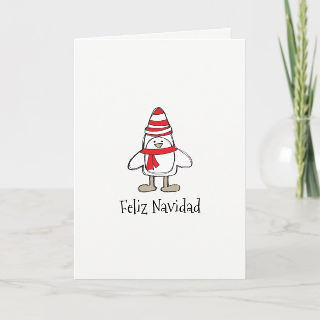 Feliz Navidad Simple Penguin (5 x 7) kort (Framsida)