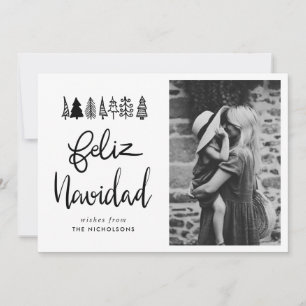 Feliz Navidad Simple Script-julfoto Julkort