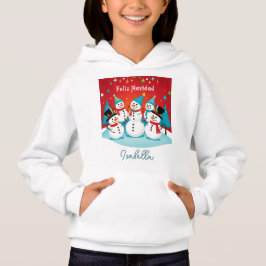 Feliz Navidad Snögubbe Personlig Namn Spanien T Shirt