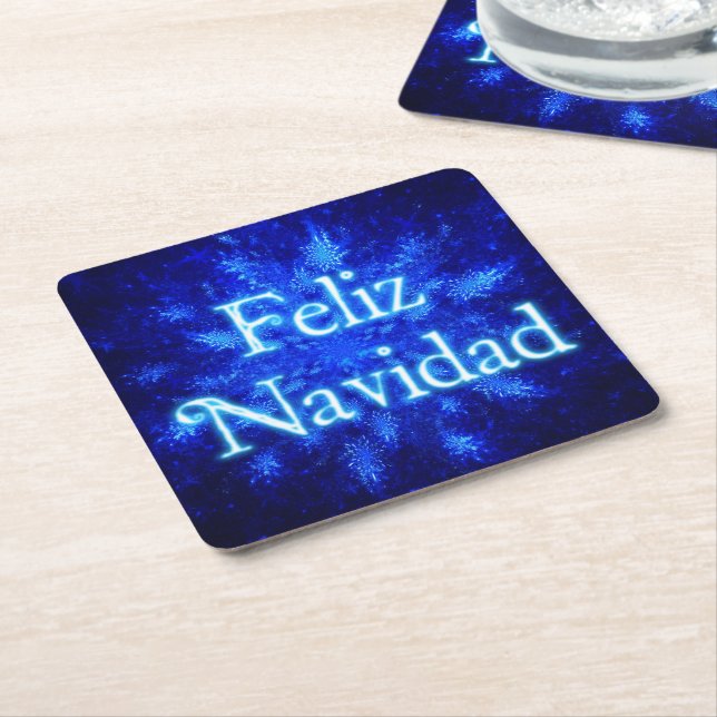 Feliz Navidad - Snowburst Underlägg Papper Kvadrat (Vinklad)