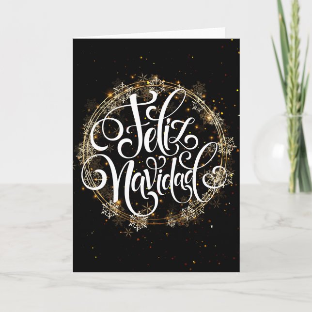 Feliz Navidad - Snowflake Golden Wandan Kort (Framsida)