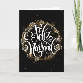 Feliz Navidad - Snowflake Golden Wandan Kort