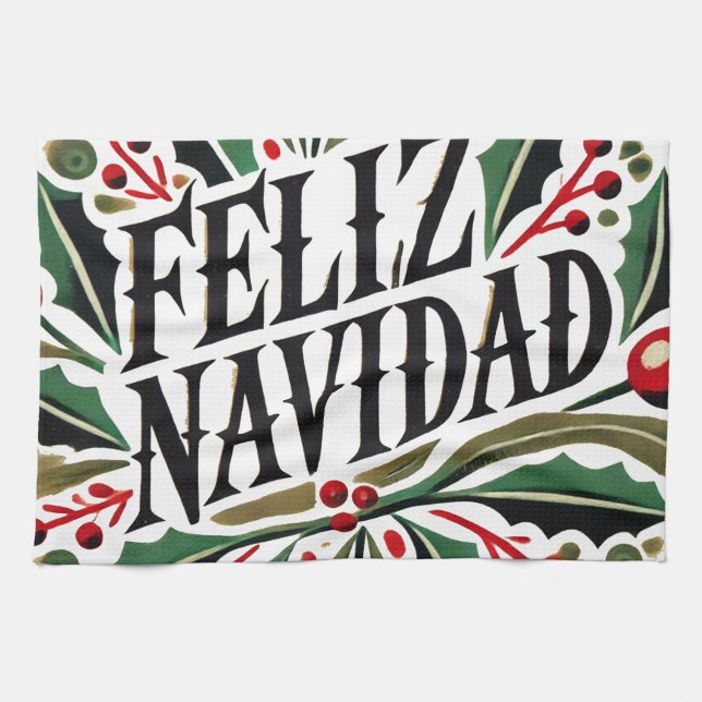 Feliz Navidad Spain god jul Kökshandduk (Horisontell)