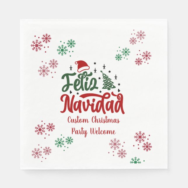 Feliz Navidad Spain God jul Pappersservett (Framsidan)