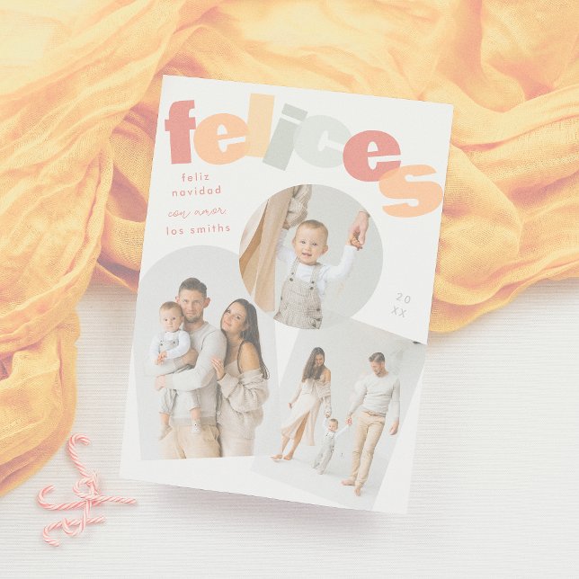 Feliz Navidad Spain jul Photo Collage Julkort (Skapare uppladdad)