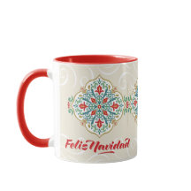 Feliz Navidad Spain Mexico Tile Red jul