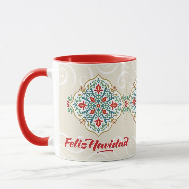 Feliz Navidad Spain Mexico Tile Red jul Mugg (Vänster)