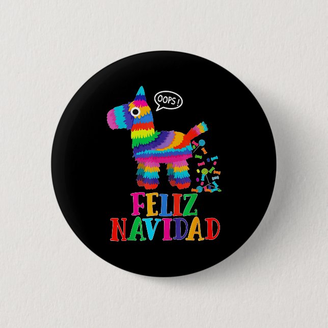 Feliz Navidad Spanish Christmas Funny Mexican Nata Knapp (Framsida)