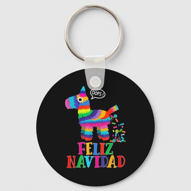 Feliz Navidad Spanish Christmas Funny Mexican Nata Nyckelring (Framsida)