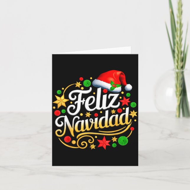 Feliz Navidad Spanish Mexican Christmas Xmas Holid Kort (Framsida)