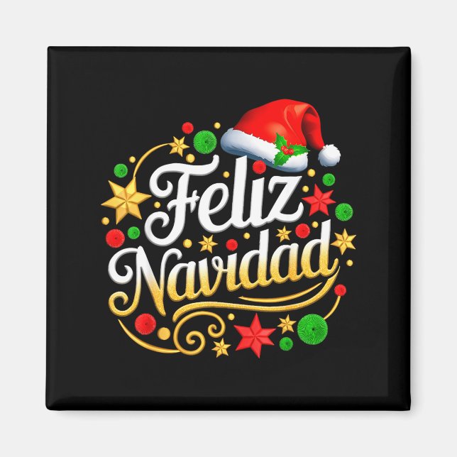 Feliz Navidad Spanish Mexican Christmas Xmas Holid Magnet (Framsidan)