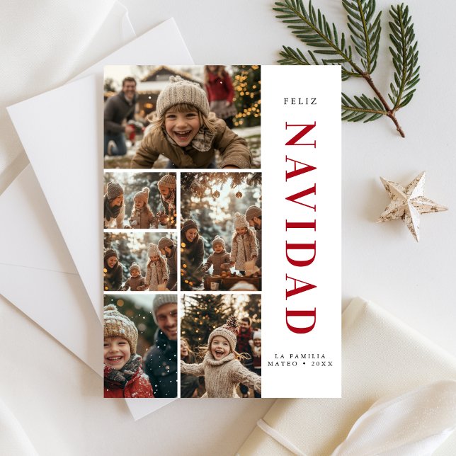 Feliz Navidad Spansk julfamilj 6 Photo Julkort (Skapare uppladdad)