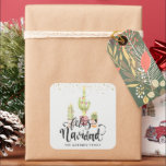 Feliz Navidad | Spansk julklapp Fyrkantigt Klistermärke<br><div class="desc">Håll ett avslutande tryck på din korrespondens. Till och med brevbäraren kommer att blinka när han spikar det söta sälar som klipper ditt helgdag. Skapa vackra kuvertförseglingar i anpassningsbarna för att få en speciell beröring på allt papper. Lägg till anpassningsbarnas ordalydelse i den här designen genom att använda rutorna "Redigera...</div>