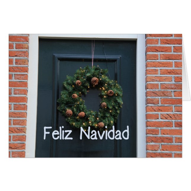 Feliz Navidad Spansk julkort Hälsningskort (Framsidan Horizontal)