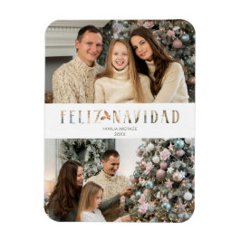 Feliz Navidad Spansk klippt Papper effektfoto Magnet