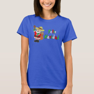 Feliz Navidad spansk Santa tecknad T Shirt