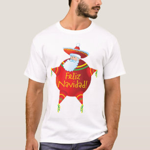 Feliz Navidad - spansk T-skjorta, spanska Santa T-shirt