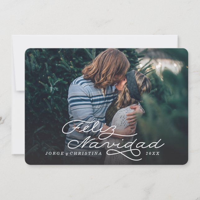 Feliz Navidad, spanska julkort, fotokort Julkort (Framsida)