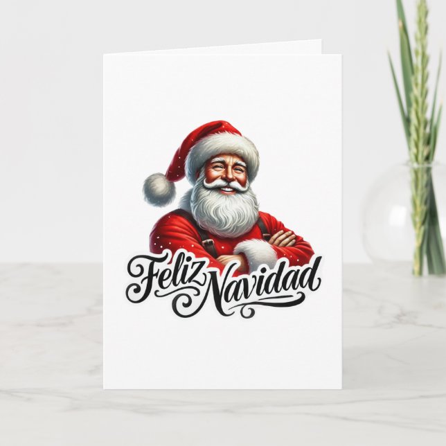 Feliz Navidad Spanska Santa Helgkort (Framsida)