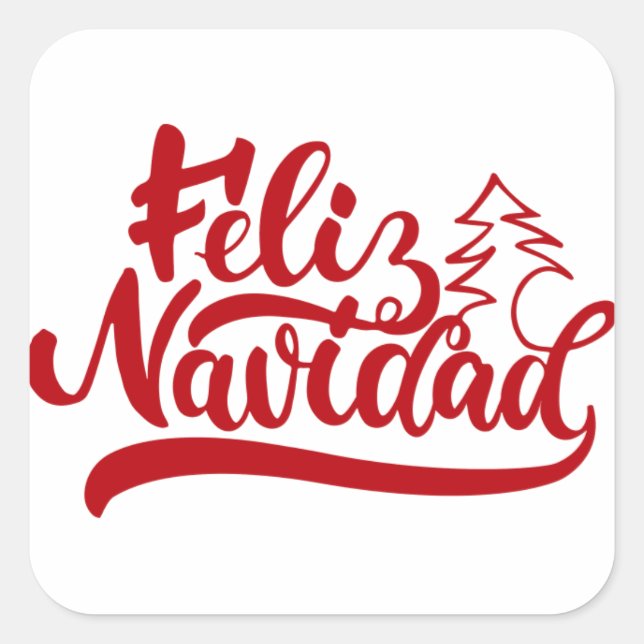 Feliz Navidad Sticker Fyrkantigt Klistermärke (Framsida)