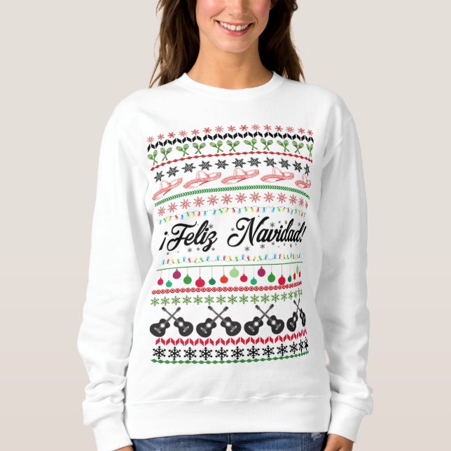 Feliz Navidad sweater Tee Shirt (Framsida)