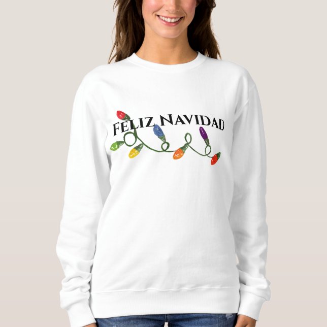 Feliz Navidad Sweatshirt T Shirt (Framsida)