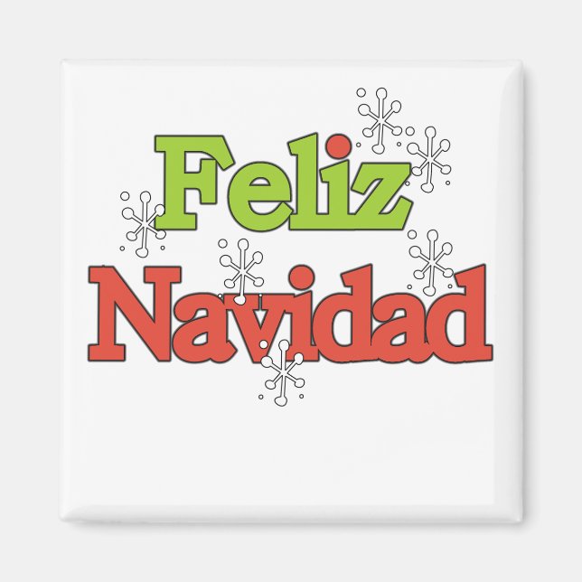 Feliz Navidad T-shirts och Gifts Magnet (Framsidan)