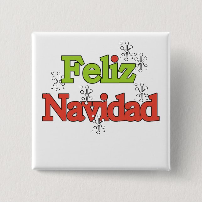 Feliz Navidad T-tröja och gåvor Knapp (Framsida)