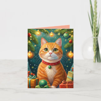 Feliz navidad te desea mi gato naranja kort