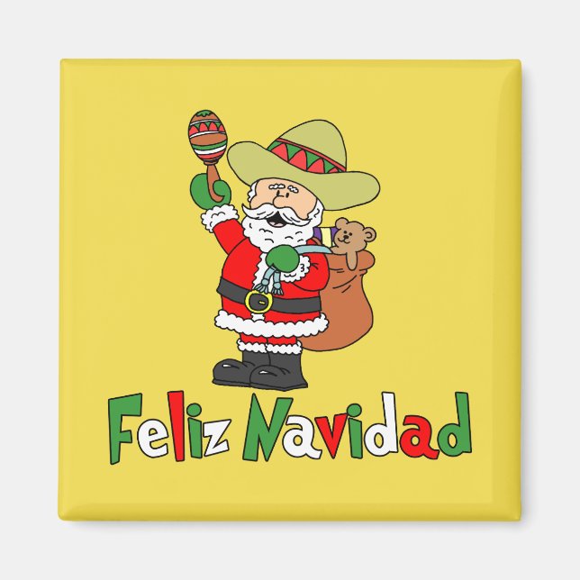 Feliz Navidad Tecknad Santa Magnet (Framsidan)