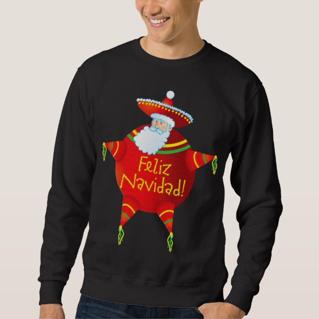 Feliz Navidad tröja Långärmad Tröja (Framsida)