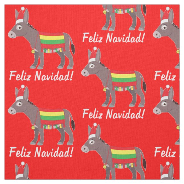 Feliz Navidad! Uppgraderad burro för Helgdagarna Tyg (Provkarta)