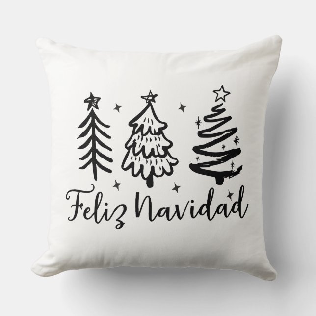 Feliz Navidad & Vibrant Mexican Serape duo-sided Kudde (Framsida)
