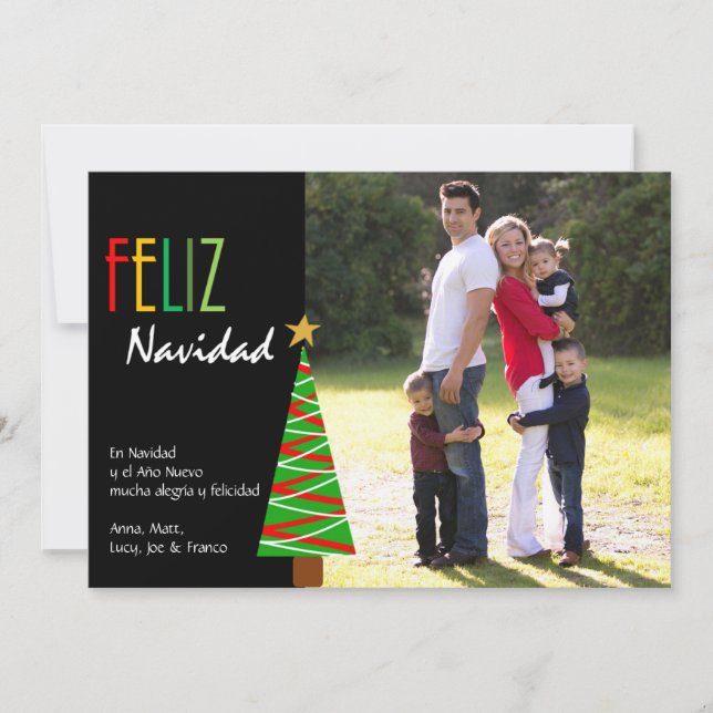 Feliz Navidad Vistoso - spanskt julfoto Julkort (Framsida)
