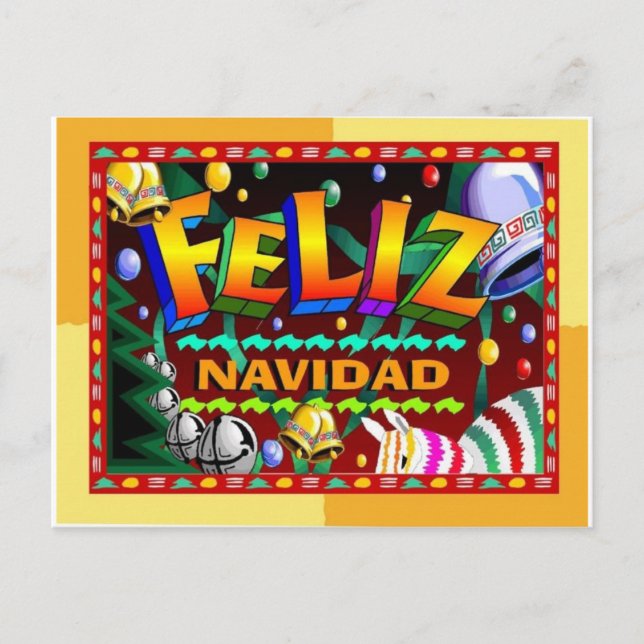 Feliz navidad-vykort helg vykort (Framsida)