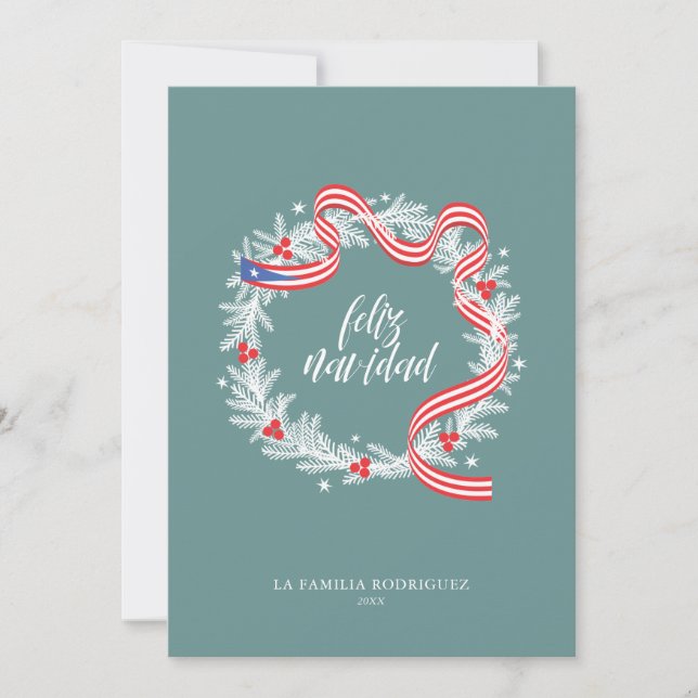 Feliz Navidad Wandeand Photo Flat Helgdag Card Julkort (Framsida)