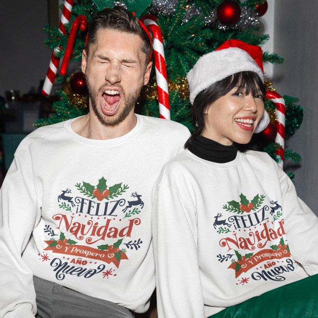 Feliz navidad y välo ano nuevo christmas t shirt (Skapare uppladdad)