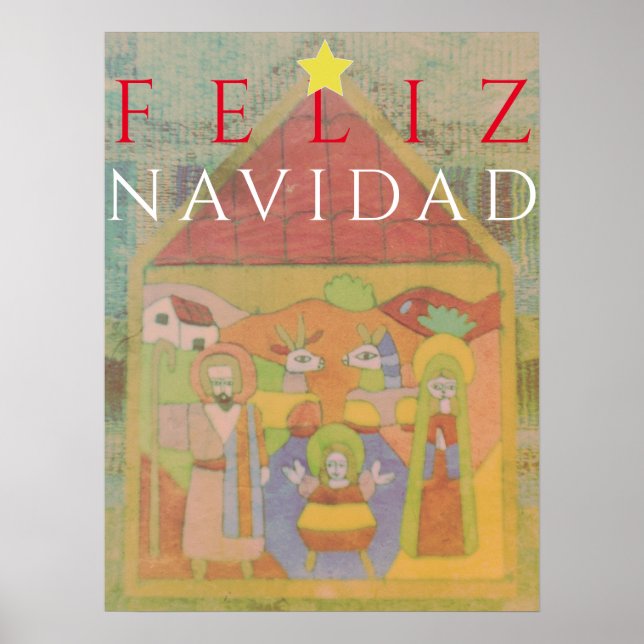 "Feliz Navided" Nativitetscen Poster (Framsidan)
