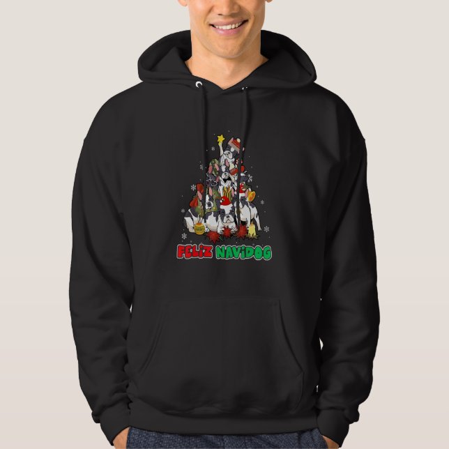 Feliz Navidog Feliz Navidad Christmas Boston Terri Hoodie (Framsida)