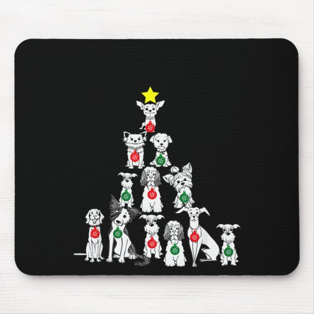 Feliz Navidog Funny Christmas Dog Cute Xmas Tree D Musmatta (Framsidan)