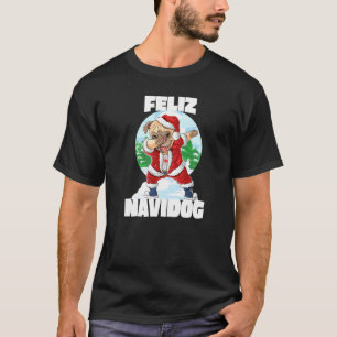 Feliz Navidog Funny Dabbing Pug Jultomten Kristus T Shirt
