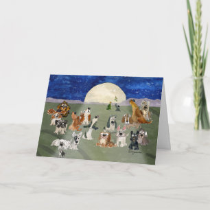 Feliz Navidog Funny Tecknad hund julkort Helgkort