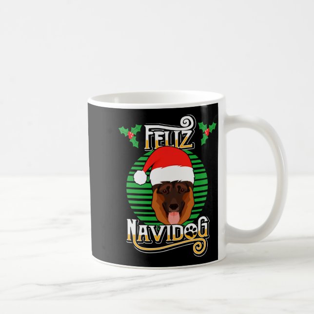 Feliz Navidog German Shepherd Dog Holiday Merry Ch Kaffemugg (Höger)