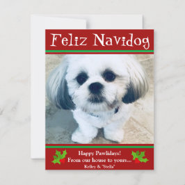 Feliz Navidog Hund julklapp - fåtkort Julkort