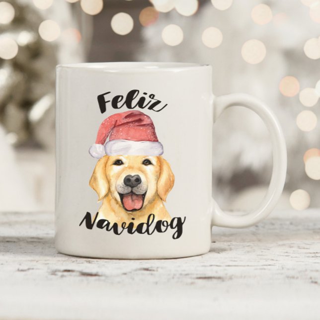 Feliz Navidog Jul Hund Kaffemugg (Skapare uppladdad)
