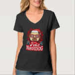 Feliz Navidog Navidad Pug Santa Hat Merry Christma T Shirt<br><div class="desc">Feliz Navidog Navidad Pug Santa Hat God jul.</div>
